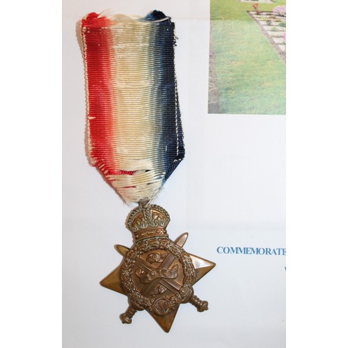 358 - WWI 1914 Star Medal Private Joseph Stansfield Service Number 7001 Medal With Some Paperwork