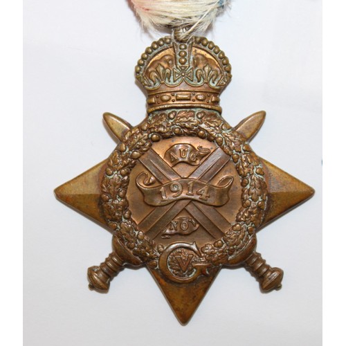 358 - WWI 1914 Star Medal Private Joseph Stansfield Service Number 7001 Medal With Some Paperwork