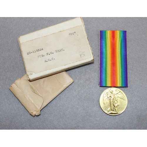 359 - 3 x Collectable WW1 Medals In Their Original Boxes M2/115334 Pte. F.N. Bray, A.S.C