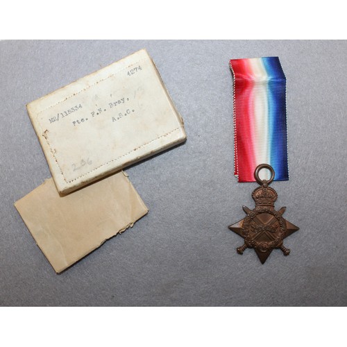 359 - 3 x Collectable WW1 Medals In Their Original Boxes M2/115334 Pte. F.N. Bray, A.S.C