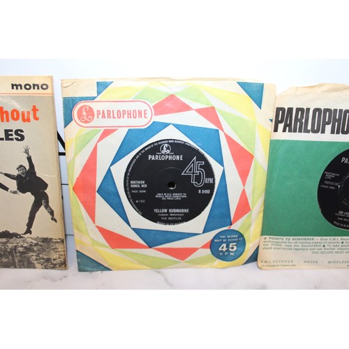 253 - 4 x BEATLES 45 Vinyl Records Inc-Strawberry Fields Forever & Penny Lane/She Loves You & I'll Get You... 