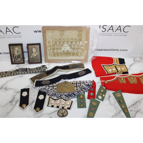 315 - Selection Of Militaria Items Inc- Buttons/Pictures/Badges/SCOTS GUARDS 2692678 W.EVERSDON Plate Etc