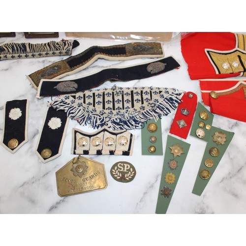 315 - Selection Of Militaria Items Inc- Buttons/Pictures/Badges/SCOTS GUARDS 2692678 W.EVERSDON Plate Etc