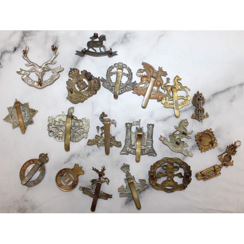 326 - Selection Of 20 Military Cap Badges 
Various Conditions