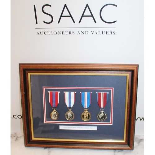 52 - Framed Royce Gardener MBE Gwent Police & Crime Sqd 37cm x 29cm - All medals are reproduction medals
... 