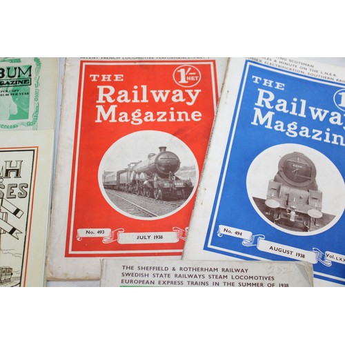 73 - Quantity Of Collectable Railway Memorabilia Inc-Badges/Postcard/The Railway Magazine 1938 July-Decem... 