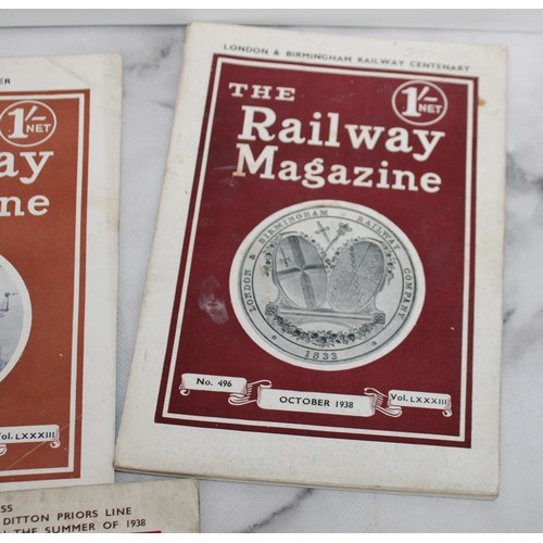 73 - Quantity Of Collectable Railway Memorabilia Inc-Badges/Postcard/The Railway Magazine 1938 July-Decem... 