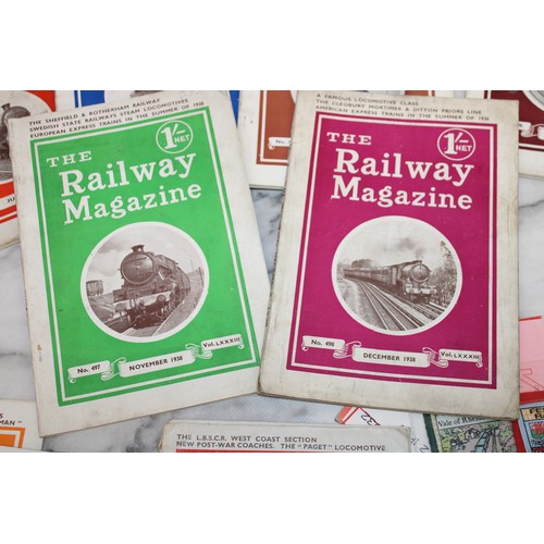 73 - Quantity Of Collectable Railway Memorabilia Inc-Badges/Postcard/The Railway Magazine 1938 July-Decem... 