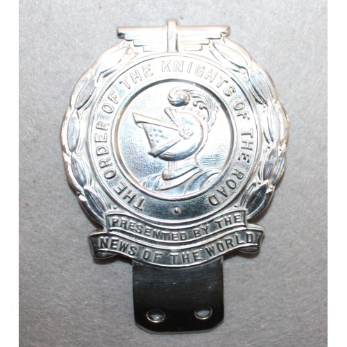 278 - The Order Of The Knights Of The Road Presented By News Of The World Car Badge