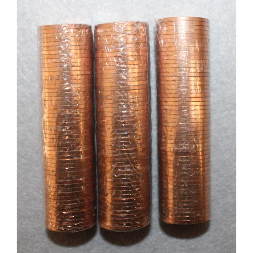 472 - 3 x 1971 Pennies Sealed Rolls