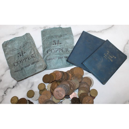 344 - Quantity Of Mixed Coinage/ Barclays Paper Bank Bags/ 2 x Decimal Coin Packs