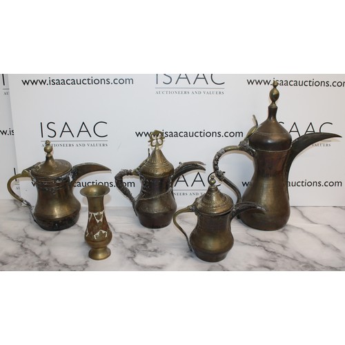 37 - Middle Eastern Coffee Pots And Vase
Tallest 46cm