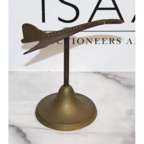 38 - Brass Spitfire And Concorde Desk Ornaments