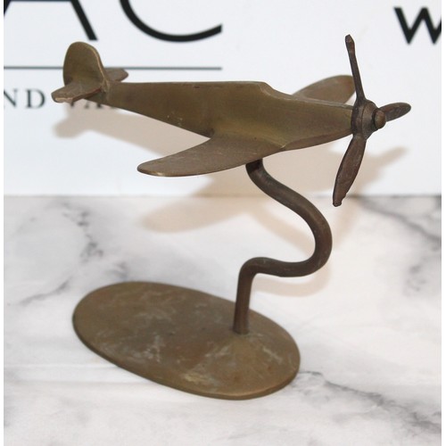 38 - Brass Spitfire And Concorde Desk Ornaments