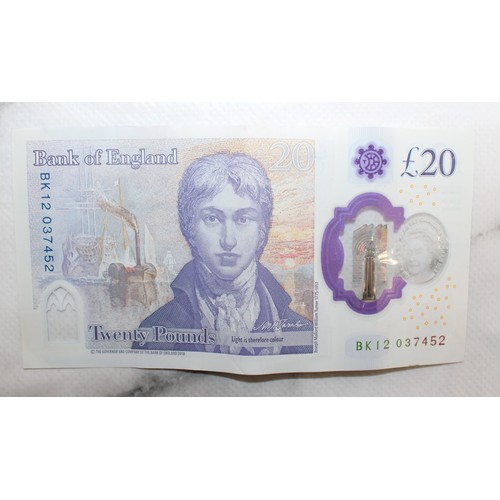 349 - Rare £20 Note Blue Window Printing Error