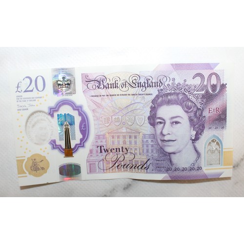 349 - Rare £20 Note Blue Window Printing Error