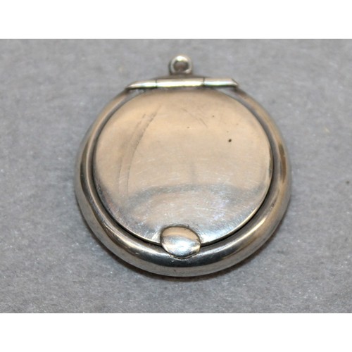 536 - Silver Hallmarked Mini Compact Pendant 4cm