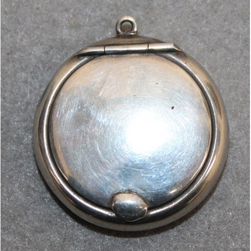 536 - Silver Hallmarked Mini Compact Pendant 4cm