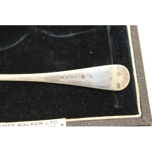 542 - Boxed James Walker Limited Silver Plated Baby Spoon And Pusher