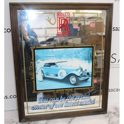 279 - Framed Mirror ROLLS ROYCE Picture 
48CM X 58CM
COLLECTION ONLY