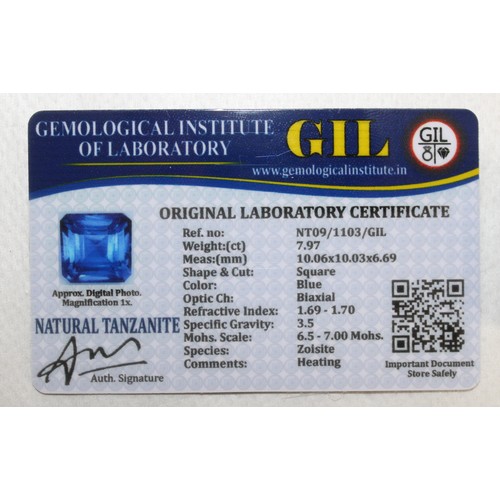 499 - 2 x GEMOLOGICAL INSTITUTE OF LABORATORY NATURAL TANZANITE & NATURAL RUBY With Original Laboratory Ce... 