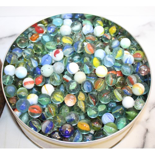 96 - A Large Quantity Of Marbles In Tins