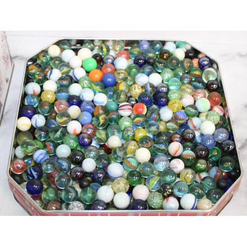 98 - A Large Quantity Of Marbles In Tins