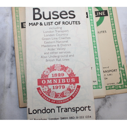 101 - Selection Of Coach Routes/Bus Maps/Rule Book/Country Buses/London Buses Maps,Routes