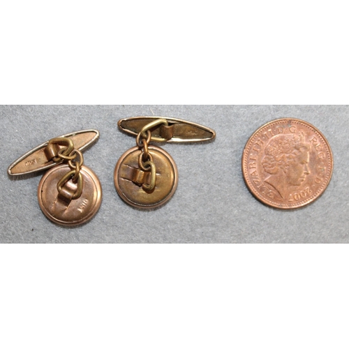 500 - Vintage Stamped Gilt Cufflinks