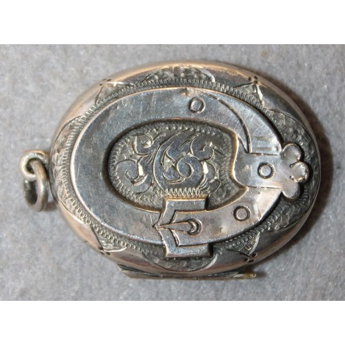 550 - Antique Silver Hallmarked Birmingham Belt Buckle Locket