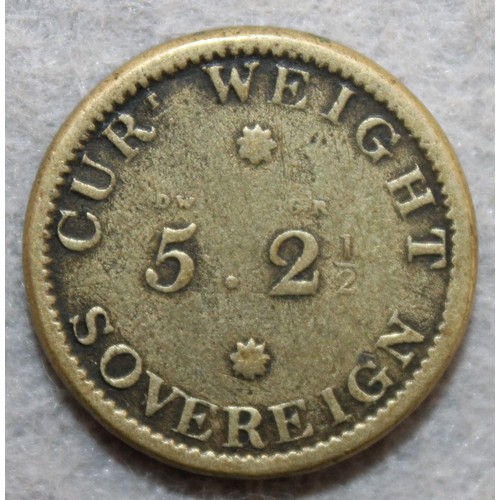 355 - 1821 Royal Mint CUR Weight Sovereign