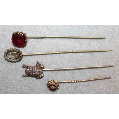 103 - 4 x Decorative Collectable Vintage Hat/Tie Pins