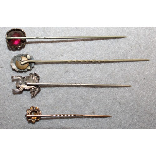 103 - 4 x Decorative Collectable Vintage Hat/Tie Pins