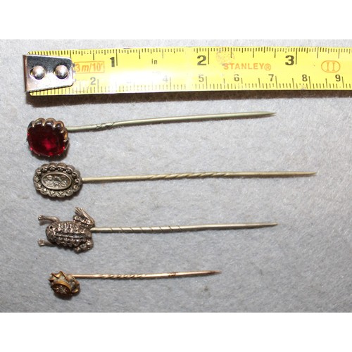 103 - 4 x Decorative Collectable Vintage Hat/Tie Pins