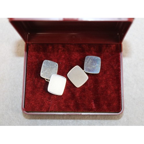 565 - Silver Hallmarked Birmingham Cuff Links In A Box