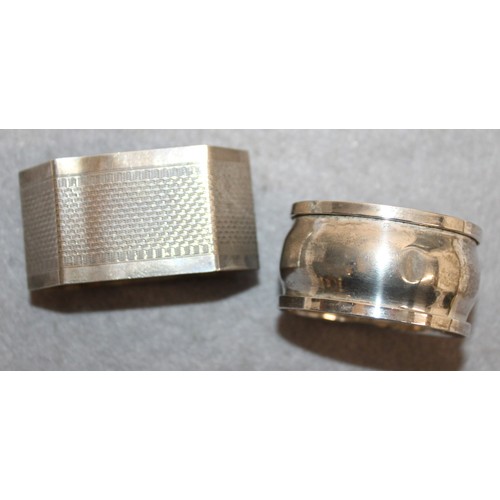 571 - Two Silver Hallmarked Birmingham Napkin Rings