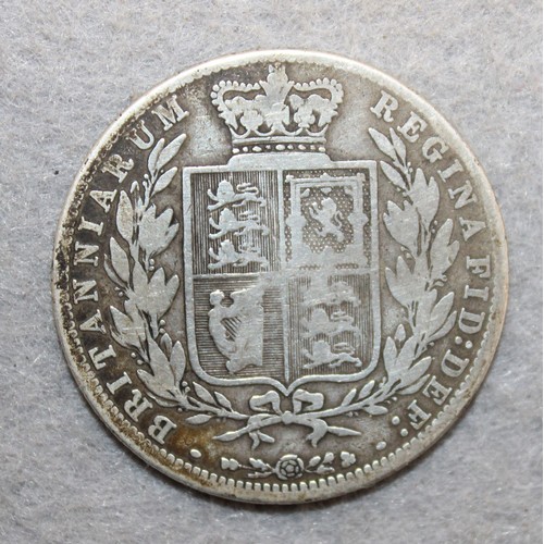 479 - 1875 UK Queen Victoria Silver 1/2 Crown Coin