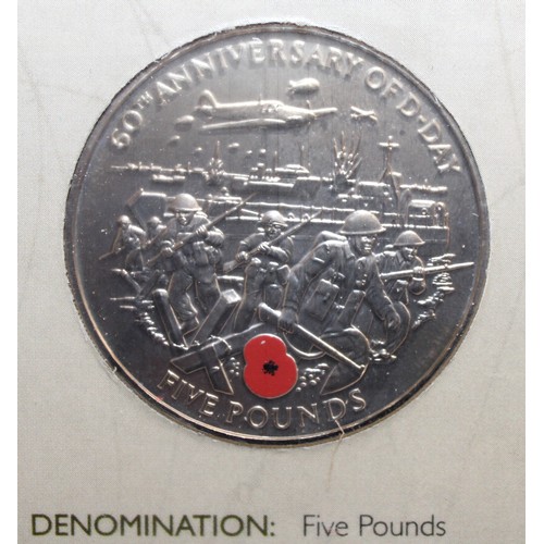 488 - 2 x Collectable Royal Mint £5 Commemorative Coin Packs (One Sealed) In Memory Of D- Day