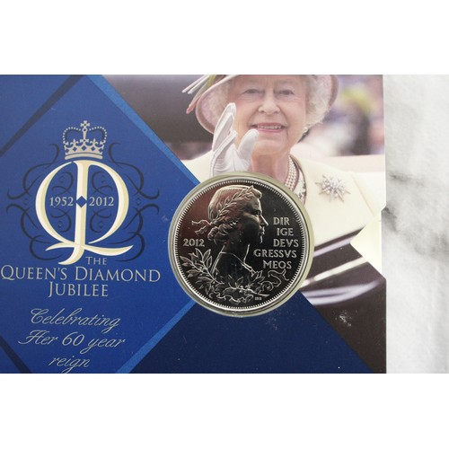 357 - Royal Mint 2002 Golden Jubilee Crown & 2012 Diamond Jubilee Commemorative Coins