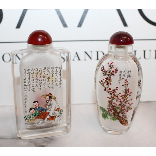 15 - 5 x Collectable Chinese Painted Snuff Bottles Tallest-16cm