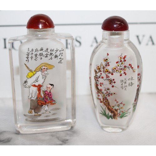 15 - 5 x Collectable Chinese Painted Snuff Bottles Tallest-16cm