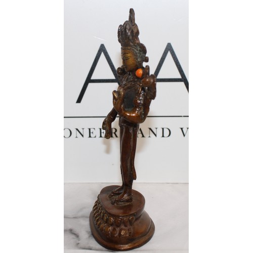 16 - A Collectable Brass Indian Goddess Statue H:16cm