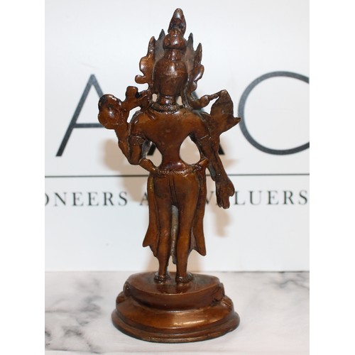 16 - A Collectable Brass Indian Goddess Statue H:16cm