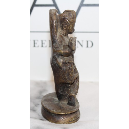 17 - A Collectable Brass Krishna Statue H:10.5cm