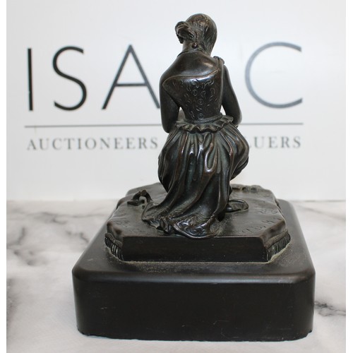 33 - A Collectable Statue Of A Bronzed Lady Writing H:15cm