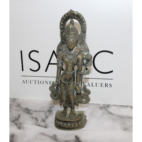 18 - A Collectable Brass Vishnu Statue H:23cm