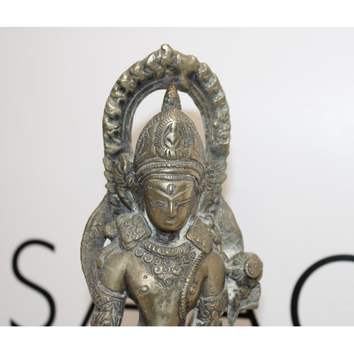 18 - A Collectable Brass Vishnu Statue H:23cm