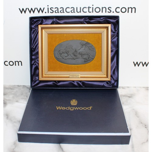 113 - A Collectable Boxed Wedgwood 225th Anniversary 1759-1984 The Frightened Horse Plaque In Black Basalt... 