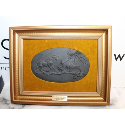 113 - A Collectable Boxed Wedgwood 225th Anniversary 1759-1984 The Frightened Horse Plaque In Black Basalt... 