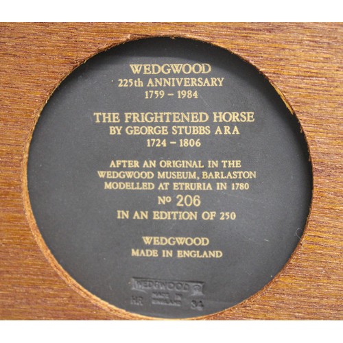 113 - A Collectable Boxed Wedgwood 225th Anniversary 1759-1984 The Frightened Horse Plaque In Black Basalt... 